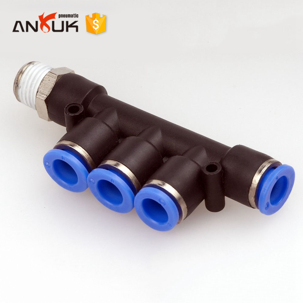 Connecteur de tube d'air en plastique à 5 voies série PKD raccord de tube de tuyau d'air pneumatique