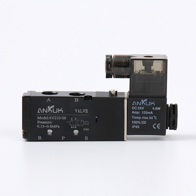 4V210-08 Bobine simple d'électrovanne pneumatique en aluminium à bas prix de 5/2 voies